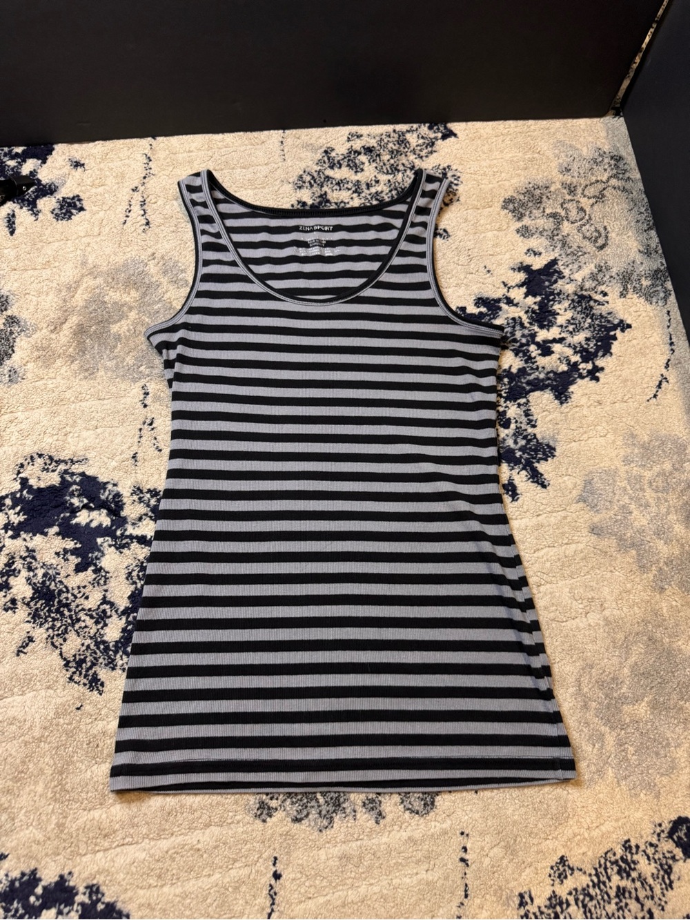 Women’s Striped Scoop Neck Tank Top - Black & Gray